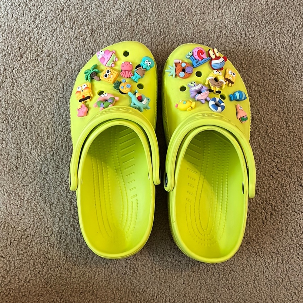 Greenish yellow crocs